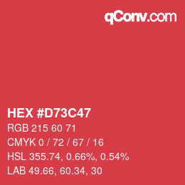 Color code: HEX #D73C47 | qconv.com