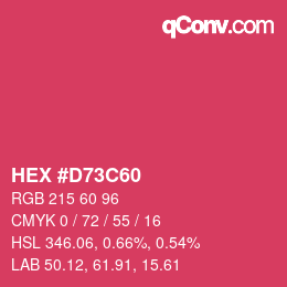 カラーコード: HEX #D73C60 | qconv.com