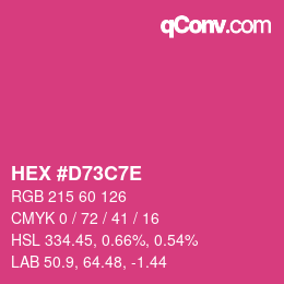 カラーコード: HEX #D73C7E | qconv.com