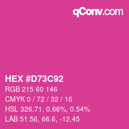 カラーコード: HEX #D73C92 | qconv.com