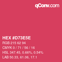 カラーコード: HEX #D73E5E | qconv.com