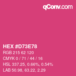 カラーコード: HEX #D73E78 | qconv.com