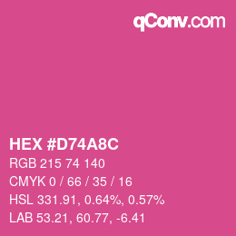 Color code: HEX #D74A8C | qconv.com