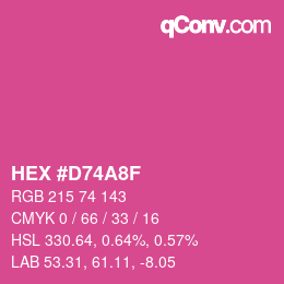 カラーコード: HEX #D74A8F | qconv.com