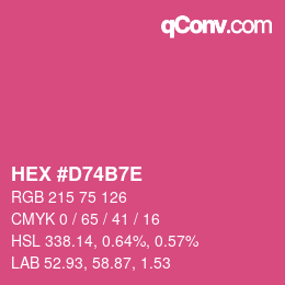 Color code: HEX #D74B7E | qconv.com