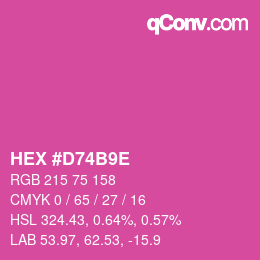カラーコード: HEX #D74B9E | qconv.com