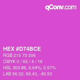カラーコード: HEX #D74BCE | qconv.com