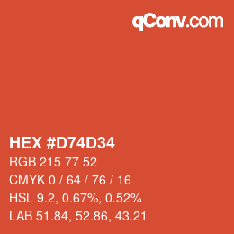 Color code: HEX #D74D34 | qconv.com