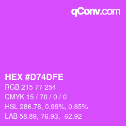 カラーコード: HEX #D74DFE | qconv.com