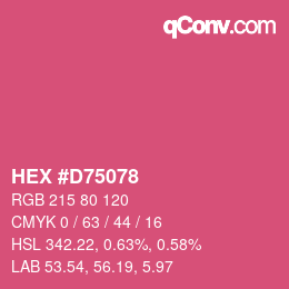 カラーコード: HEX #D75078 | qconv.com