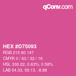 Farbcode: HEX #D75093 | qconv.com