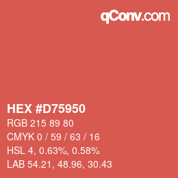 Color code: HEX #D75950 | qconv.com
