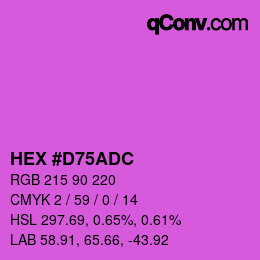 颜色代码: HEX #D75ADC | qconv.com