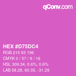 Color code: HEX #D75DC4 | qconv.com