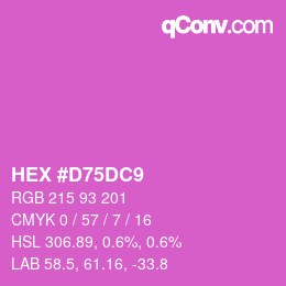 Farbcode: HEX #D75DC9 | qconv.com