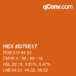 Color code: HEX #D75E17 | qconv.com