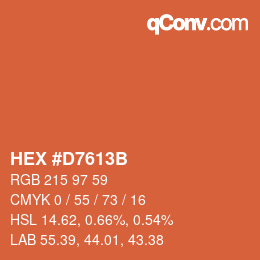 Color code: HEX #D7613B | qconv.com
