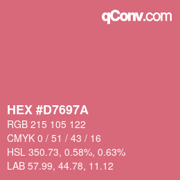 カラーコード: HEX #D7697A | qconv.com