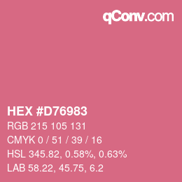 Color code: HEX #D76983 | qconv.com