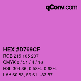 Color code: HEX #D769CF | qconv.com