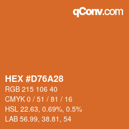 颜色代码: HEX #D76A28 | qconv.com