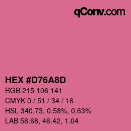 颜色代码: HEX #D76A8D | qconv.com