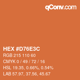 Color code: HEX #D76E3C | qconv.com