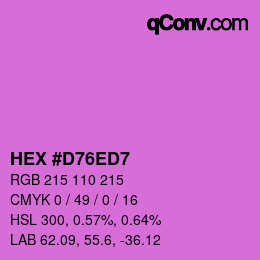 Color code: HEX #D76ED7 | qconv.com
