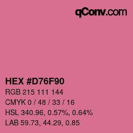 颜色代码: HEX #D76F90 | qconv.com