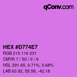 Color code: HEX #D774E7 | qconv.com