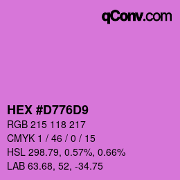 Color code: HEX #D776D9 | qconv.com
