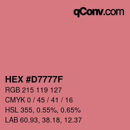 Color code: HEX #D7777F | qconv.com