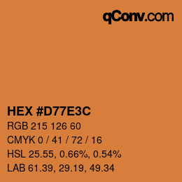 Color code: HEX #D77E3C | qconv.com