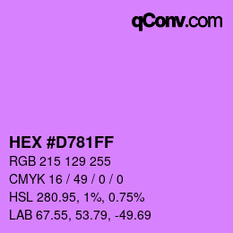 Color code: HEX #D781FF | qconv.com