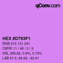 カラーコード: HEX #D783F1 | qconv.com