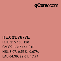 Farbcode: HEX #D7877E | qconv.com