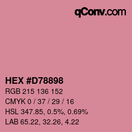 Farbcode: HEX #D78898 | qconv.com