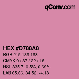 カラーコード: HEX #D788A8 | qconv.com