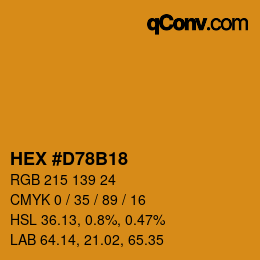 Color code: HEX #D78B18 | qconv.com