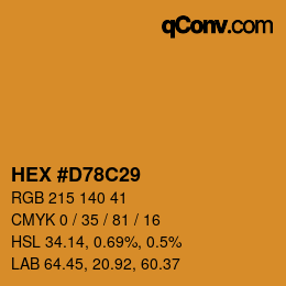 Color code: HEX #D78C29 | qconv.com