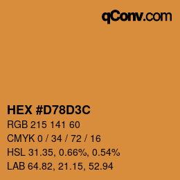 Color code: HEX #D78D3C | qconv.com