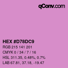 カラーコード: HEX #D78DC9 | qconv.com