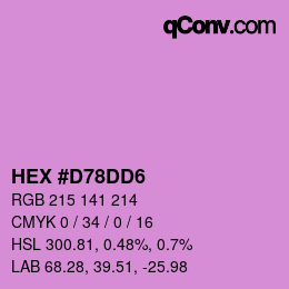 カラーコード: HEX #D78DD6 | qconv.com