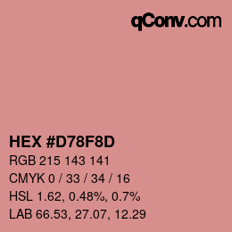 カラーコード: HEX #D78F8D | qconv.com