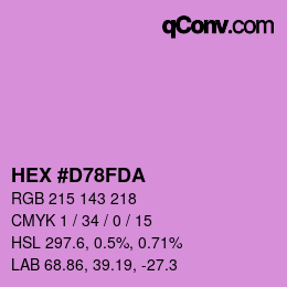 Color code: HEX #D78FDA | qconv.com