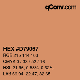 カラーコード: HEX #D79067 | qconv.com