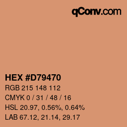颜色代码: HEX #D79470 | qconv.com