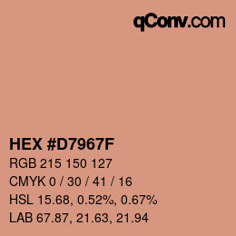 颜色代码: HEX #D7967F | qconv.com