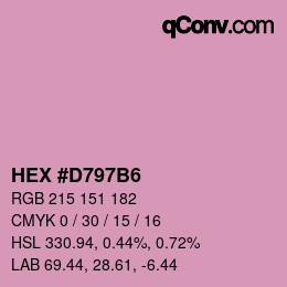 カラーコード: HEX #D797B6 | qconv.com