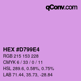 Code couleur: HEX #D799E4 | qconv.com
